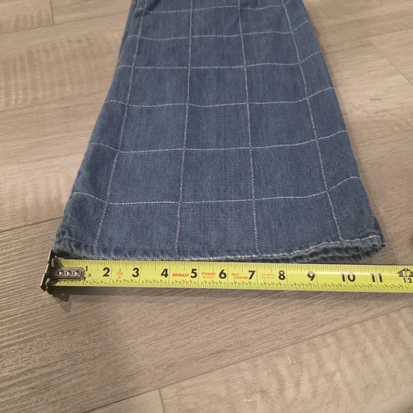 Van Heusen Blue Checkered Flare Jeans - Picture 8 of 11